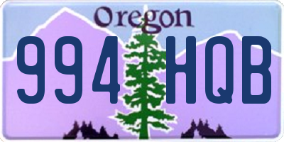 OR license plate 994HQB