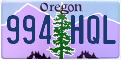 OR license plate 994HQL