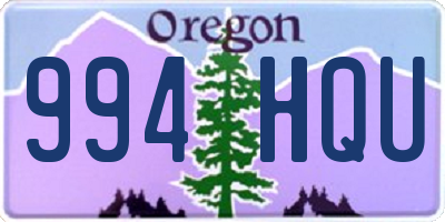 OR license plate 994HQU