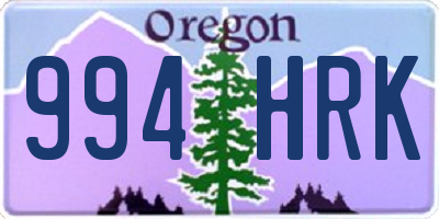 OR license plate 994HRK
