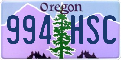 OR license plate 994HSC