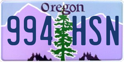 OR license plate 994HSN