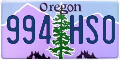 OR license plate 994HSO