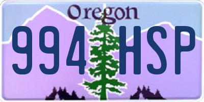 OR license plate 994HSP