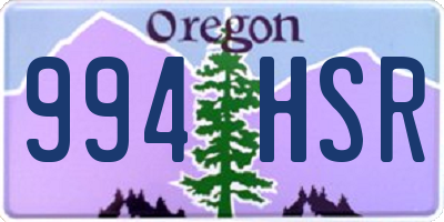 OR license plate 994HSR