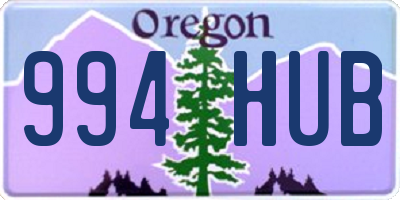 OR license plate 994HUB