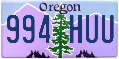 OR license plate 994HUU