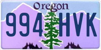OR license plate 994HVK