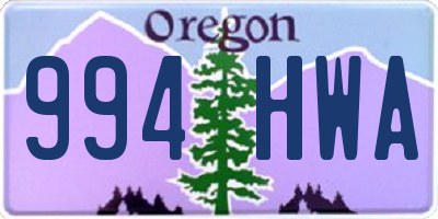 OR license plate 994HWA