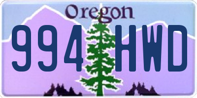 OR license plate 994HWD