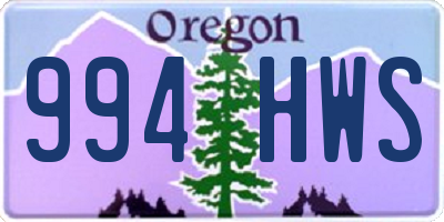 OR license plate 994HWS