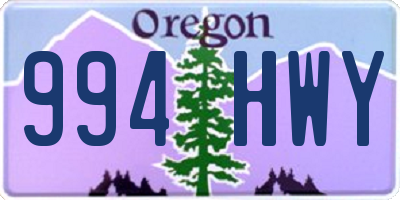 OR license plate 994HWY