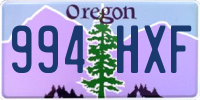 OR license plate 994HXF