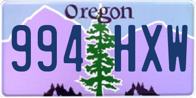 OR license plate 994HXW