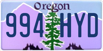 OR license plate 994HYD