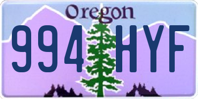 OR license plate 994HYF