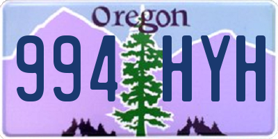 OR license plate 994HYH