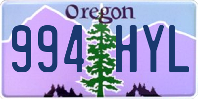 OR license plate 994HYL