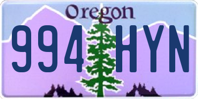 OR license plate 994HYN