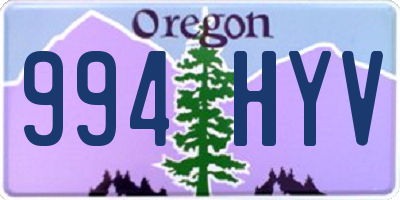 OR license plate 994HYV