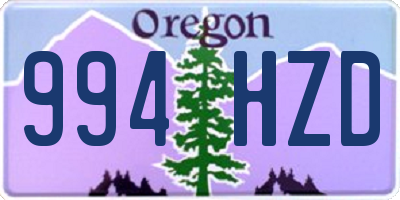 OR license plate 994HZD