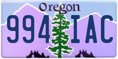 OR license plate 994IAC