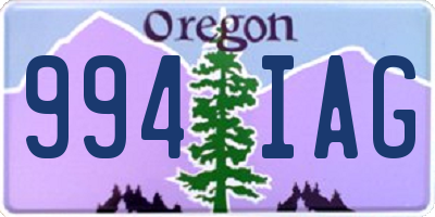 OR license plate 994IAG