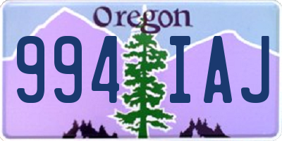 OR license plate 994IAJ