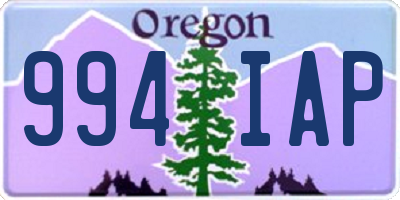 OR license plate 994IAP