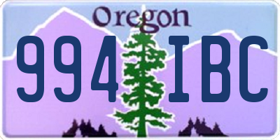 OR license plate 994IBC