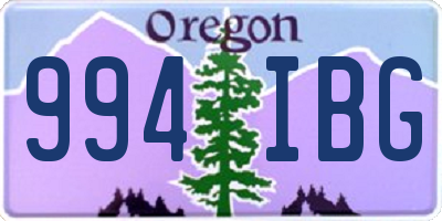 OR license plate 994IBG