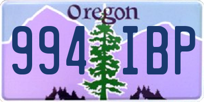 OR license plate 994IBP