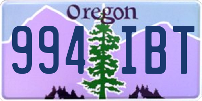 OR license plate 994IBT