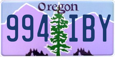 OR license plate 994IBY