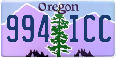 OR license plate 994ICC