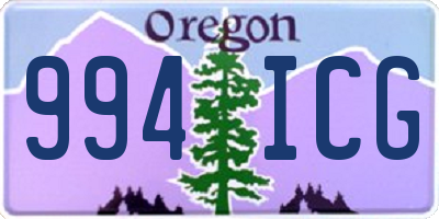 OR license plate 994ICG