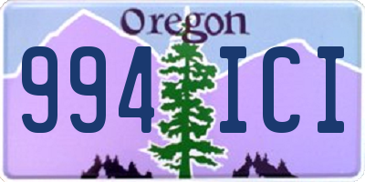 OR license plate 994ICI