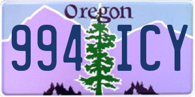 OR license plate 994ICY