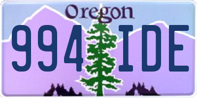 OR license plate 994IDE