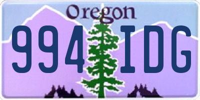 OR license plate 994IDG