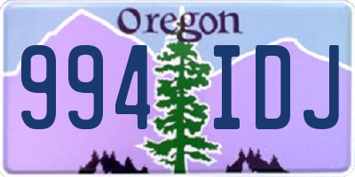 OR license plate 994IDJ