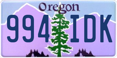 OR license plate 994IDK