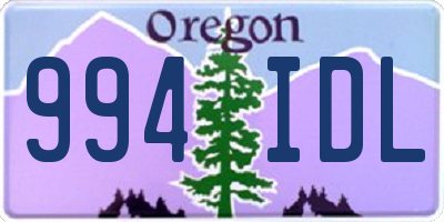 OR license plate 994IDL