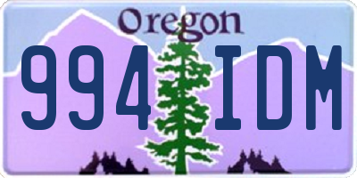 OR license plate 994IDM