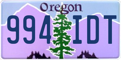OR license plate 994IDT