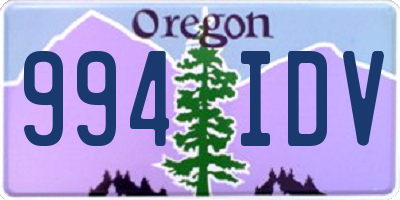 OR license plate 994IDV