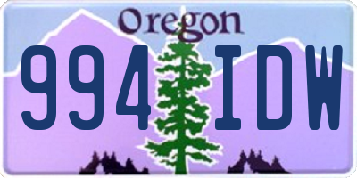 OR license plate 994IDW