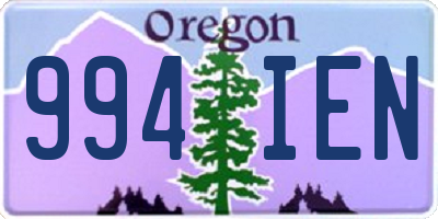 OR license plate 994IEN