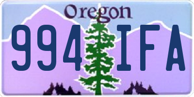 OR license plate 994IFA