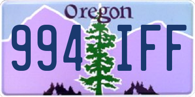 OR license plate 994IFF